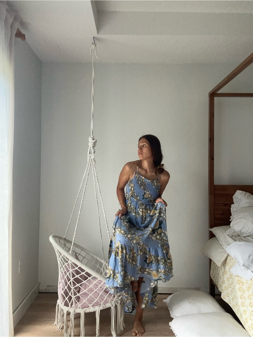 Free People Blue Floral Slip Dress